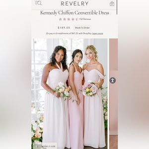 Revelry chiffon dress in size 6 in the color champagne